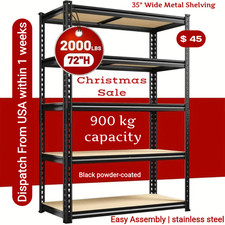 2000 lbs 5-Tier Heavy Duty 72"Garage Shelving Dispatch from USA within 1 week
