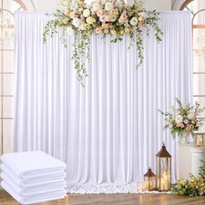 20ft x 10ft Backdrop Curtain for Parties, 4 Panels Silk Polyester Wedding Dra...