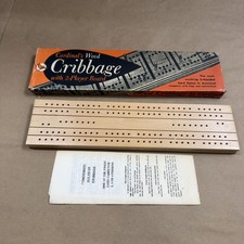 Vintage Cardinal Wood Cribbage 2-Player Board...