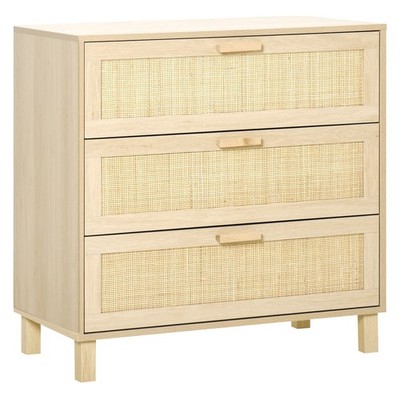 HOMCOM 3 Schubladen Schrank Aufbewahrung Schrank Sideboard Organizer Wohnzimmer