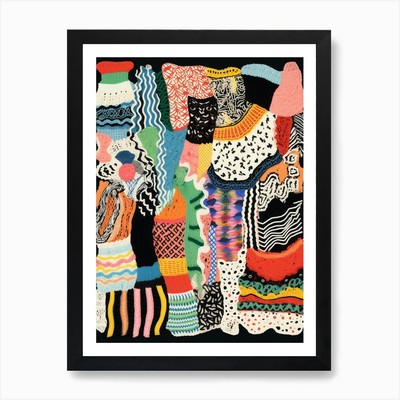 Häkelanleitung Illustration 2 Kunst gerahmt Wandbild Poster Leinwanddruck Bild