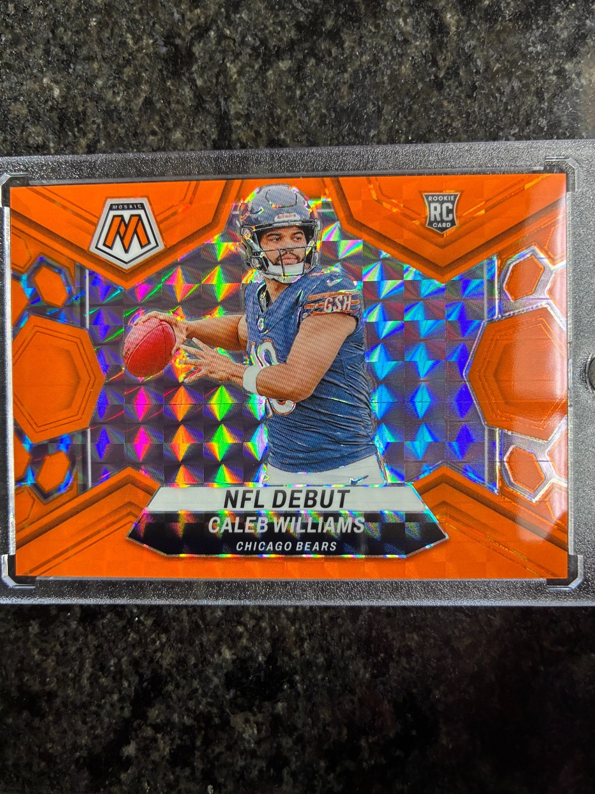 Caleb Williams /25 2024 Panini Mosaic - NFL Debut Orange Fluorescent