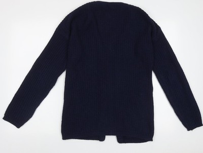 Exhibit Damen Strickjacke Pullover blau V-Ausschnitt Acryl Größe M