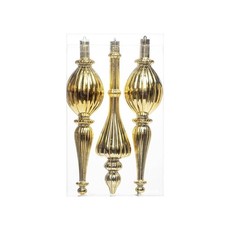 Giant 3 Pcs 16" Large Christmas Ball Ornaments, Golden