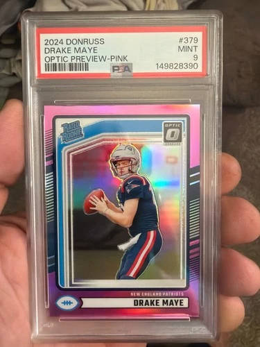 2024 Donruss Optic Preview Pink Holo Drake Maye Rookie Rc PSA 9 Patriots