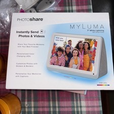 Photoshare My Luma 7  White Lightning WiFi Digital Photo Smart Frame New In Box