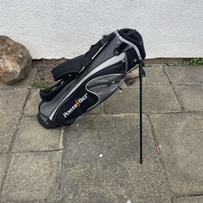 PowerBilt Golf Stand Carry Bag Grey Black 4 Way Divider Rain Cover