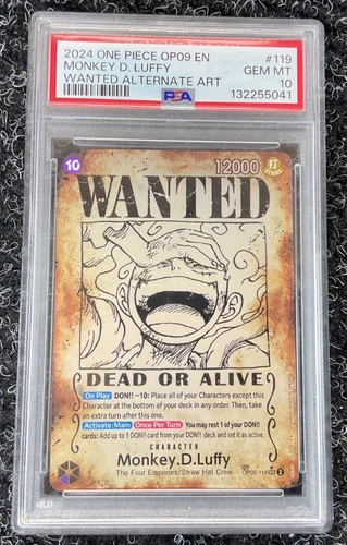 PSA 10 Monkey D. Luffy OP05-119 OP09 WANTED Alt Art 2024 One Piece GEM MT