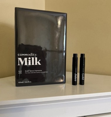 Commodity Milk Eau de Parfum 100ml 3.4 fl and deluxe samples of juice and gold
