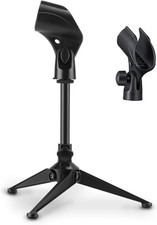 Desktop Mic Stand Portable Foldable Tripod, Moukey Adjustable Table Microphone