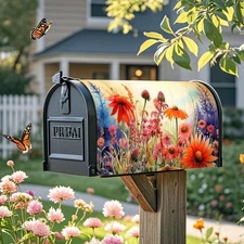 Mailbox Covers Magnetic Standard Size, Printed Floral Magnetic Cover for Postbox