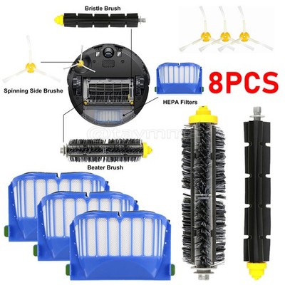 Vacuum Filter Brush Cleaner Replacement Parts Kit For iRobot Roomba 600 Series