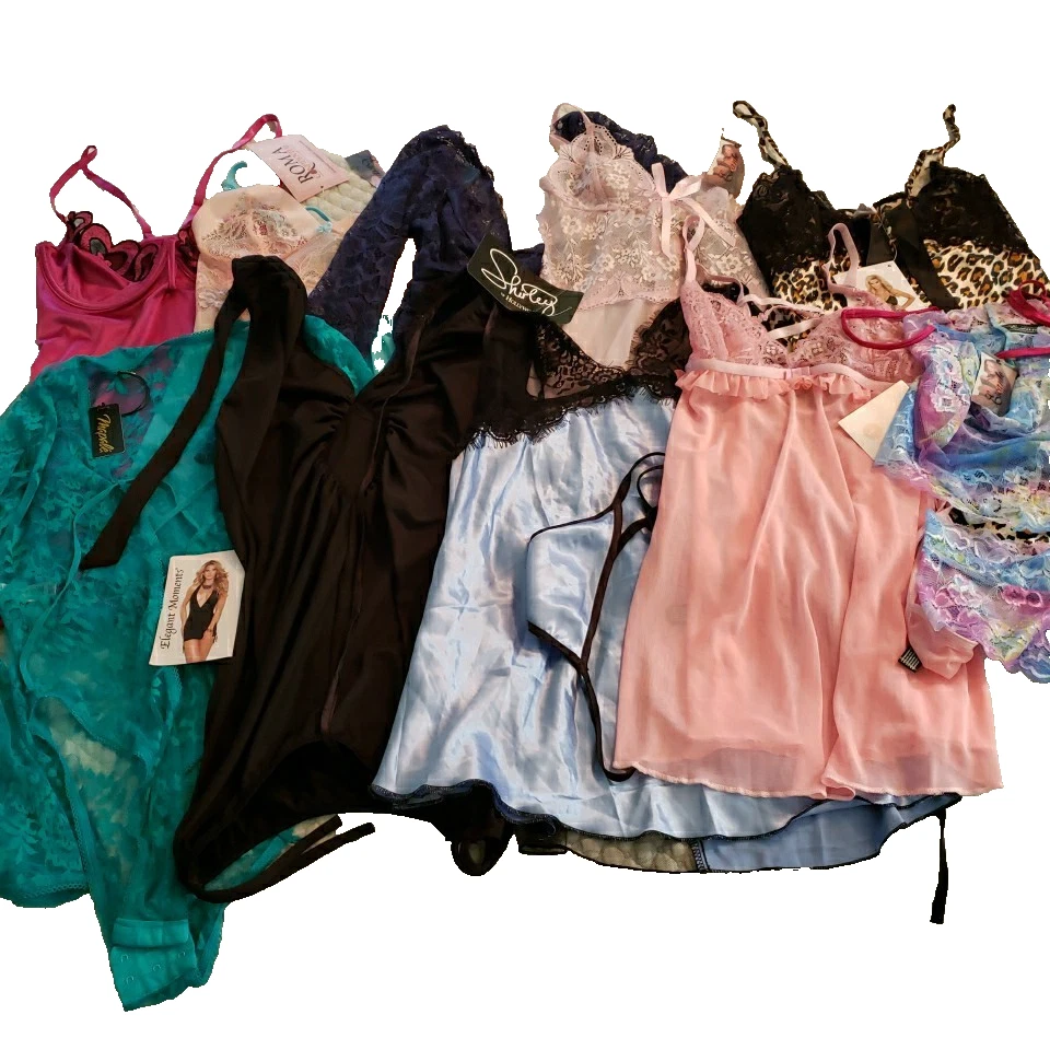 Sexy Lencería LOTE de 10 Talla Pequeña Encaje Babydoll Vestido Sin Mangas Boudoir Sesión de Fotos Foto 2 de 4