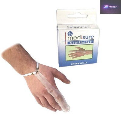 Approved Large Finger Stall Set - Transparent Reusable Protection for Wounds