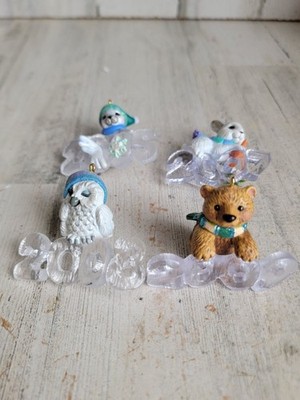 Hallmark animal cool decade owl bear seal ornament Xmas set