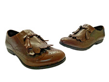 Born Brown Leather Wingtip Tassel Fringe Kilt...