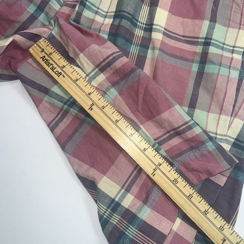 Ralph Lauren Shorts Mens 36 Pink Green Plaid India Madras Side Buckles Preppy - Picture 9 of 11