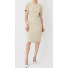 Ann Taylor Black Short Sleeve Sheath Dress - Size 0 Petite