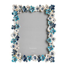 Flower Picture Frame 4x6 Blossom Photo Frame for Tabletop 4" x 6" Blue