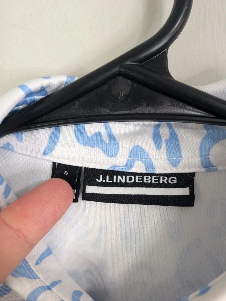 Blusa feminina J. Lindeberg pequena branca sem mangas elástica casual golfe - Imagem 4 de 4