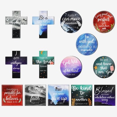Saillong 15 Pcs Inspirational Magnets for Refrigerator Fridge Small, Scenery