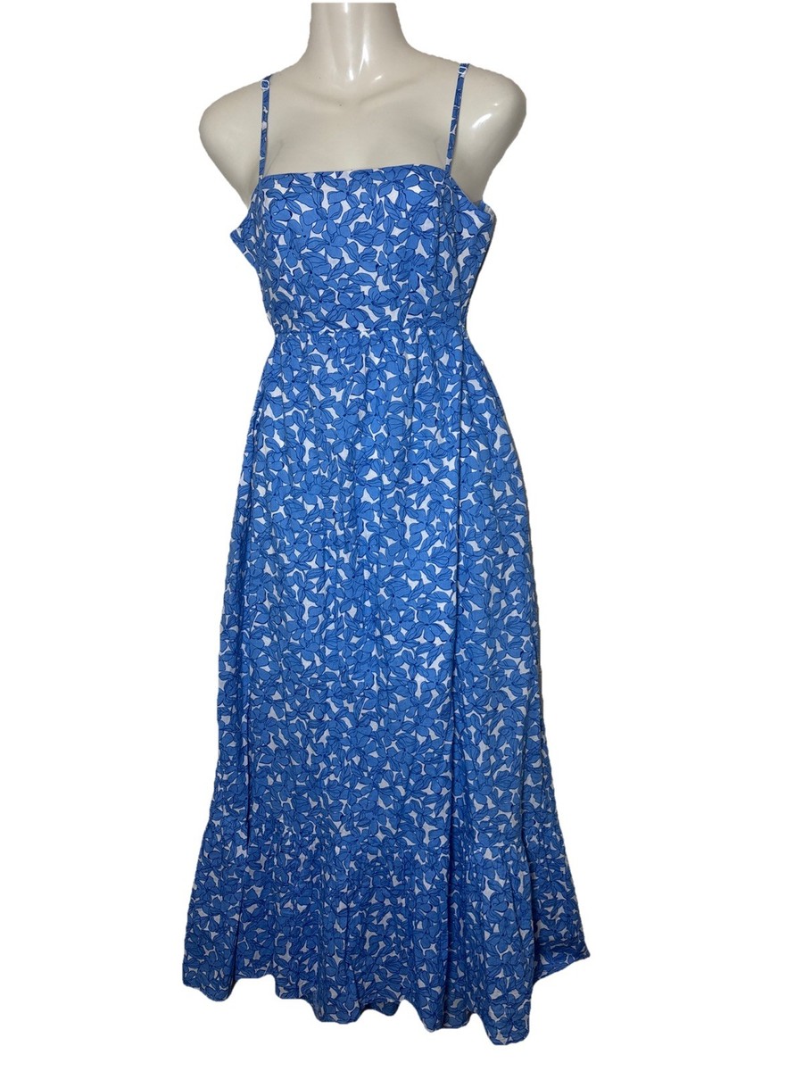 Dizzy Lizzy Blue & White Maxi Dress Open Back W Tie Boho Beach Size Med  NWOT | eBay