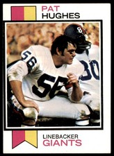 1973 TOPPS PAT HUGHES RC NEW YORK GIANTS #201 VG/EX-EX