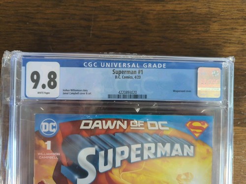 Superman #1 Jamal Campbell Wraparound Cover CGC 9.8 - Picture 3 of 3