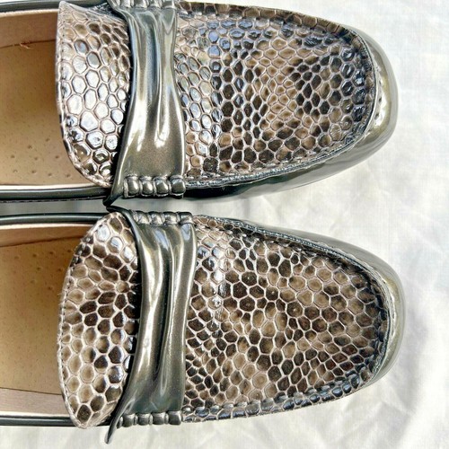 Nine West Women's Frankieff Loafers Size 6.5M Snakeskin Design Patent Leather - Picture 2 of 11