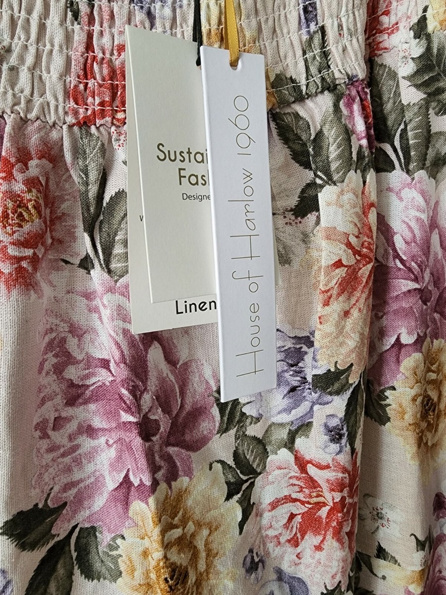 House Of Harlow 1960 Bow-tie Shoulders Floral Linen Maxi Dress Smocked Back,... | eBay House Of Harlow 1960 Bow-tie Shoulders Floral Linen Maxi Dress Smocked Back,... | eBay