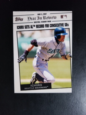 ICHIRO 2008 TOPPS YEAR IN REVIEW BASEBALL CARD #YR33 SEATTLE