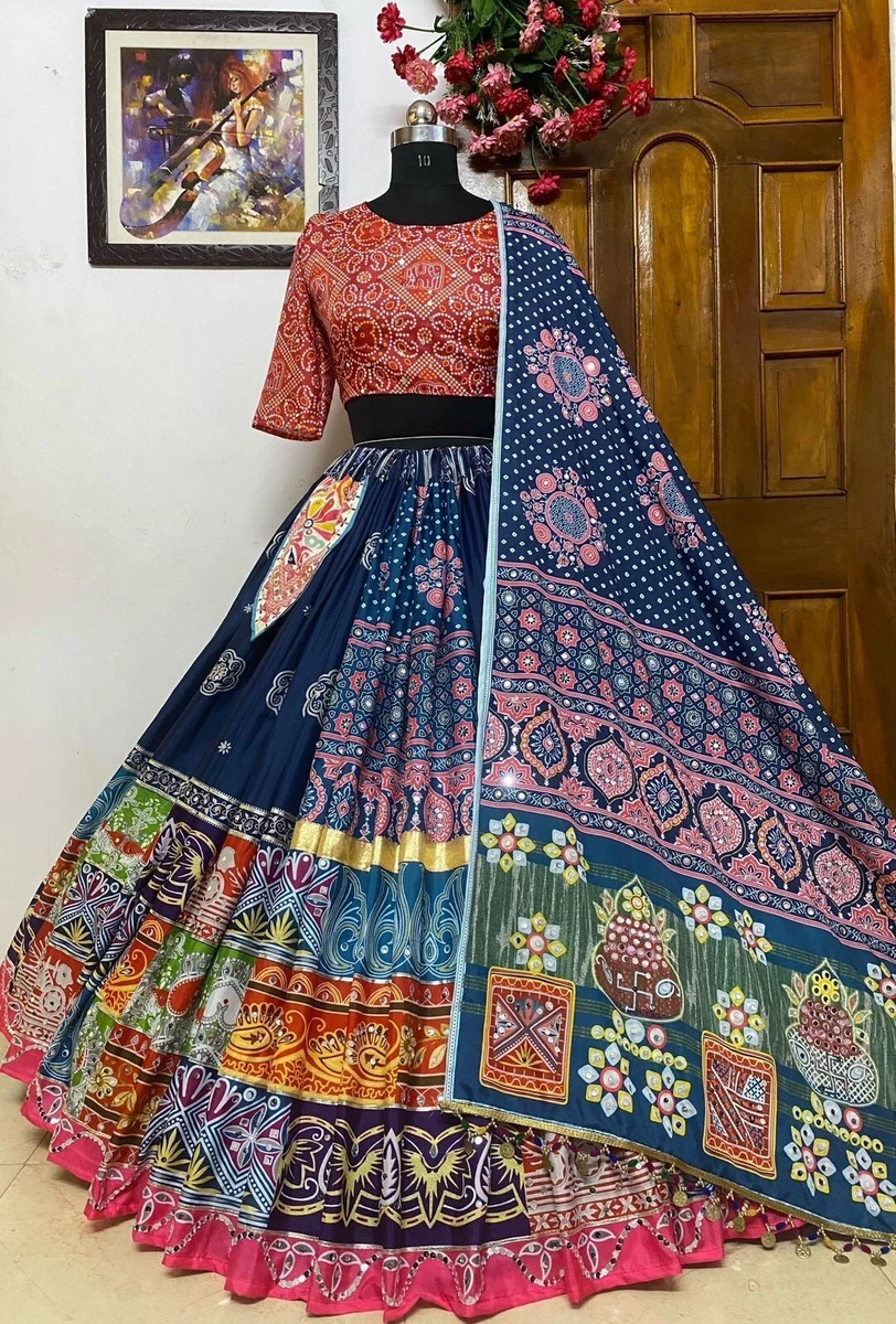 Navratri Garba Dance Lehenga Choli Indian Ethnic Party Wear Lengha Chunri  Sari | eBay