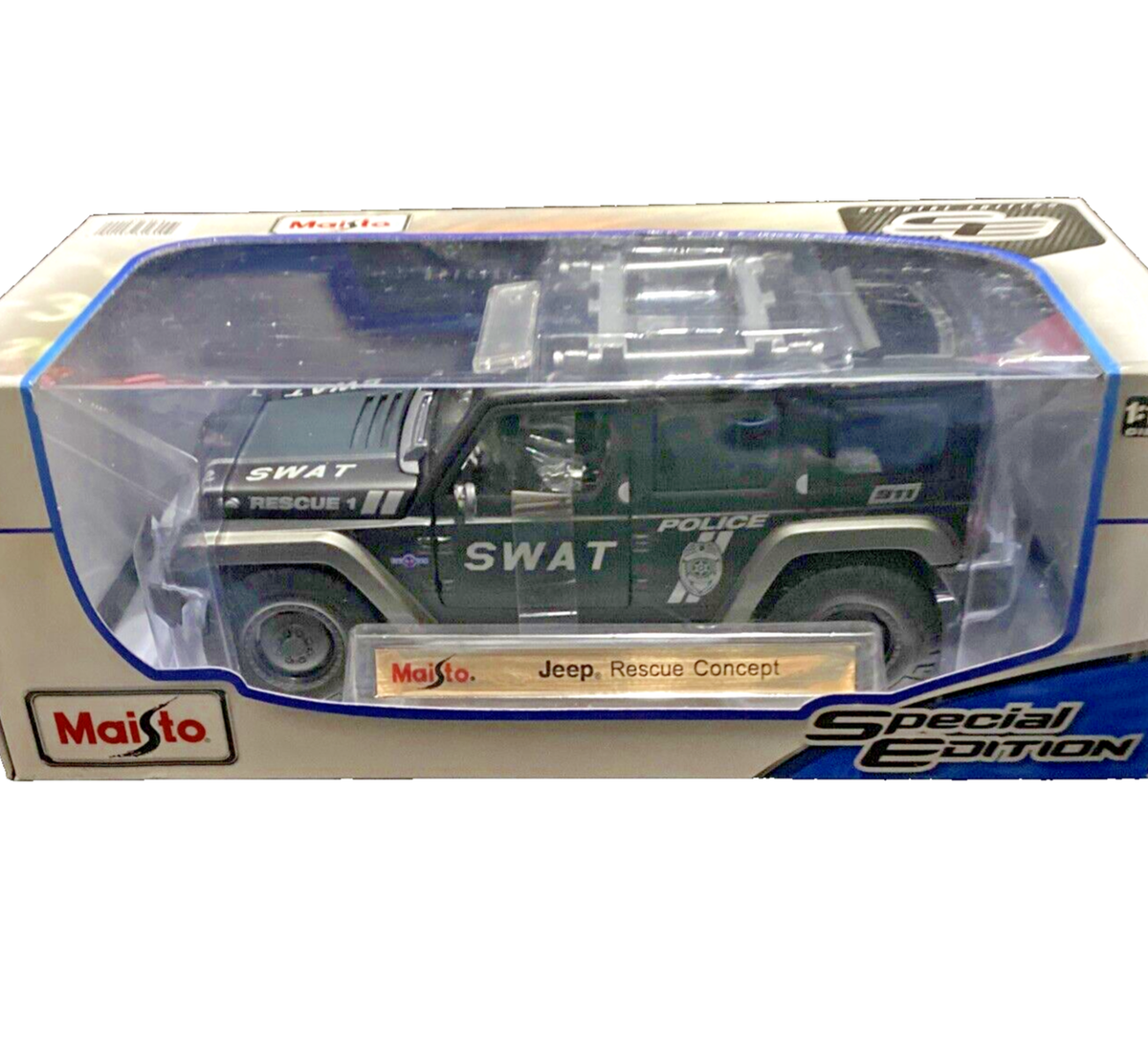 Jeep Rescue Concept Black SWAT Police Boxed Maisto 1:18 diecast | eBay