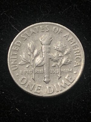 1966 Roosevelt dime no mint mark, Distorted Lettering/errors Thru