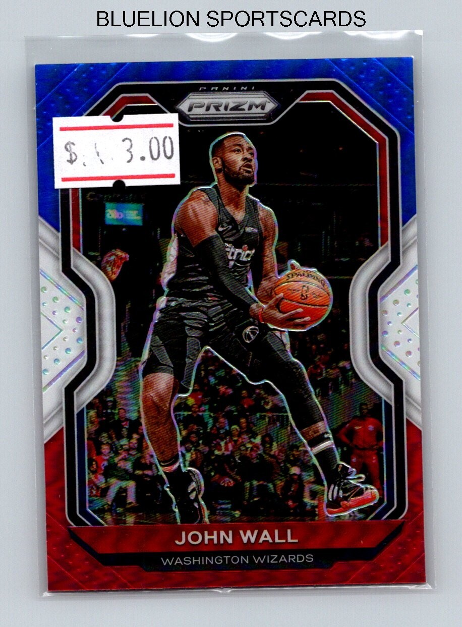 2020-21 Panini Prizm Prizms Red White and Blue #56 John Wall - Wizards