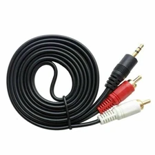 3.5mm Male to 2-RCA Plug 5FT, Aux Audio Headphone Jack Converter Adapter Cable