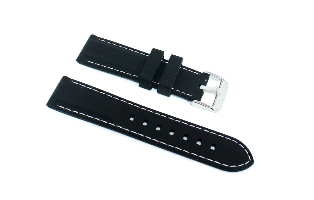 Cinturino Orologio In Silicone 24mm - Arancione, Impermeabile, Con Fibbia In Acciaio, Lunghezza 19cm Regolabile