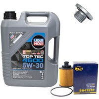 MotoröL Set 5W-30 5 Liter + ÖLfilter Sh 4797 P + Schraube FüR Ford Ka Opel Corsa