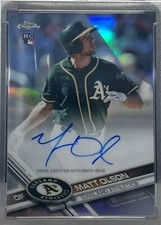 2017 Topps Chrome Matt Olson Refractor Rookie Auto RC #/499 Athletics