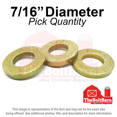 #ad 7 16quot; USS Extra Thick Flat Washers Grade 8 Steel Zinc Yellow Pick Quantity $631.45