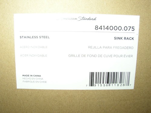 American Standard Quince Griglia lavandino in acciaio inox scarico centrale 19,06"" x 13,37 - Foto 4 di 6