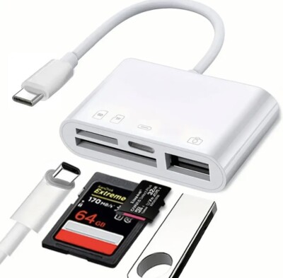 4 in 1 USB-C Kartenleser Adapter USB 3.0 micro SD TF OTG USB-C Samsung, Iphone