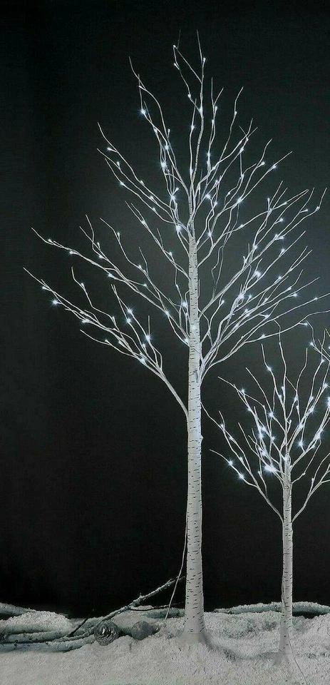 Christmas Decorations Birch Tree 4ft 6ft 8ft Ice White LED Outdoor Garden Light - Image 2 of 4