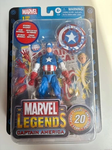 Figura Habsro Capitán América 20 Aniversario Marvel Legends Nueva en Paquete Sellada