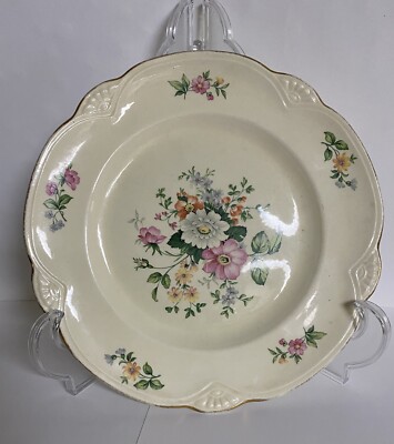 VINTAGE FIND Homer Laughlin China DINNER PLATE Virginia Rose Platinum J47N8