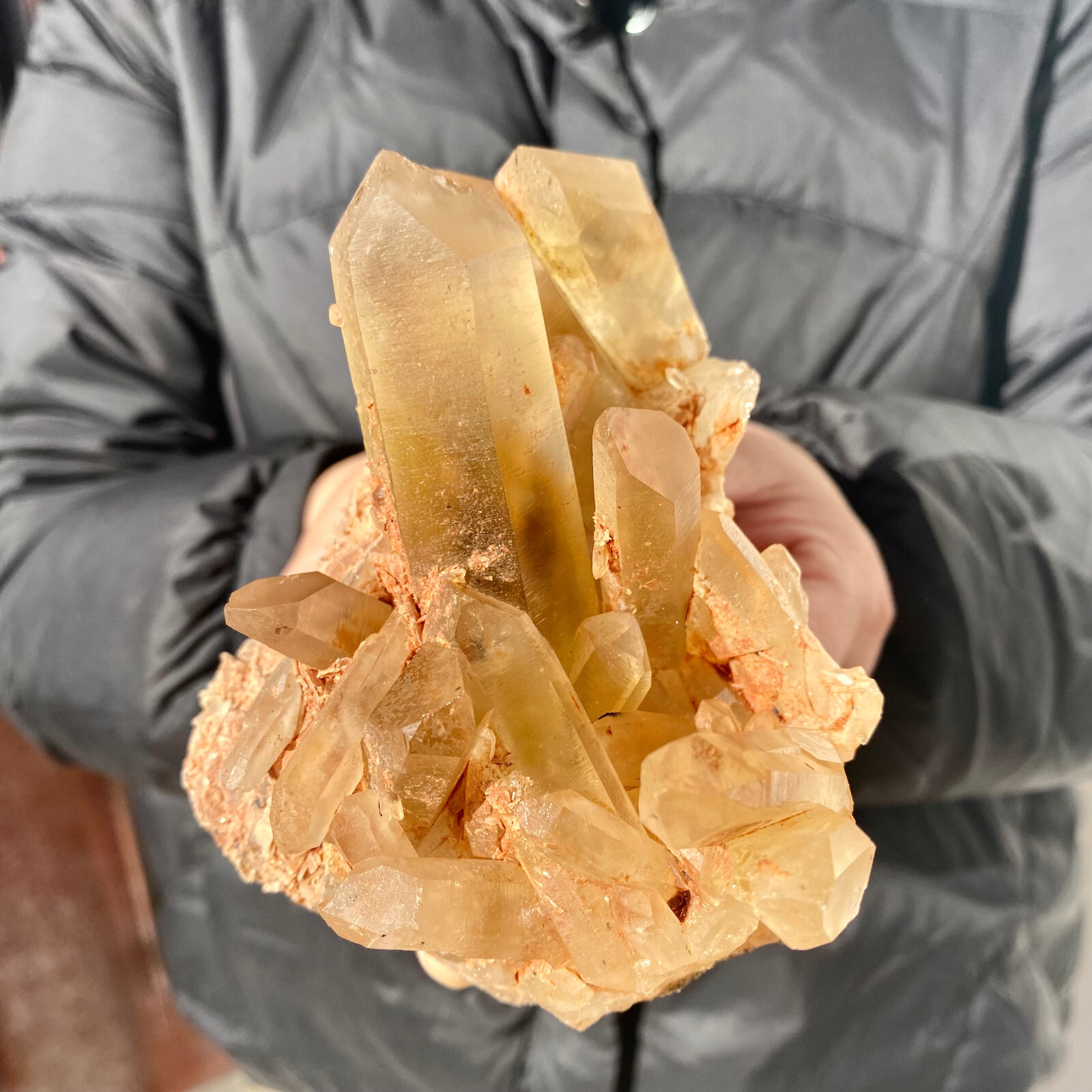 1.45LB Natural Topaz Cluster Quartz Crystal Mineral Specimen for Reiki Healing