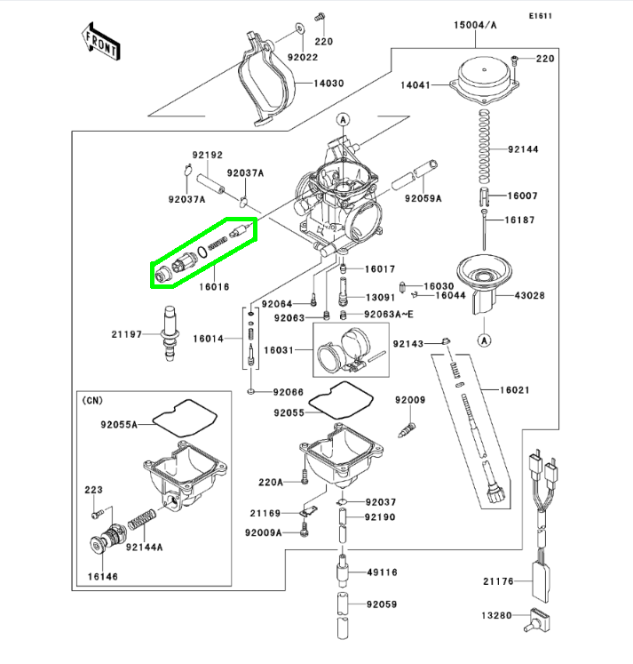 きゅう New OEM Kawasaki Carburetor Plunger, 16016-1101, Fits Some