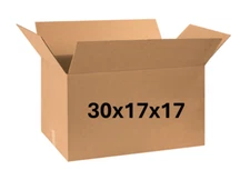 30" x 17" x 17"  CARDBOARD BOX (350 lb strength) DOUBLE WALL - SINGLE BOX