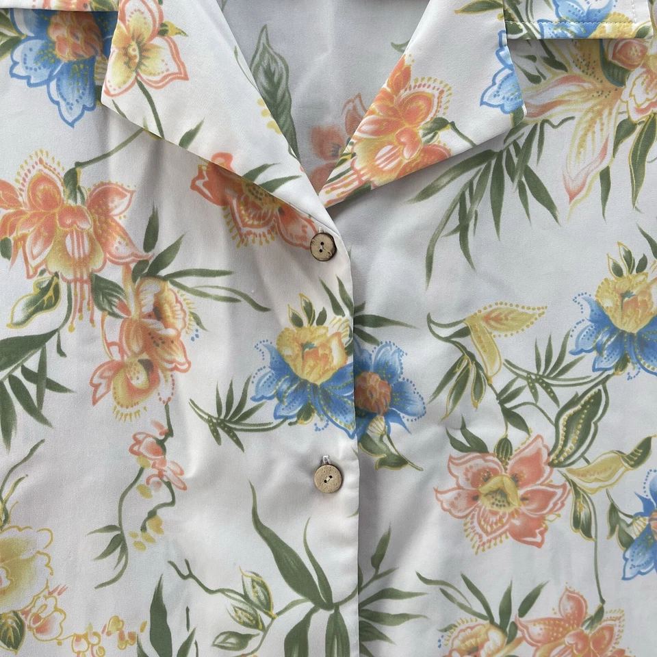 Camisa Travel Smith Feminina Extra Grande Branca Colorida Floral Blusa * - Imagem 3 de 4