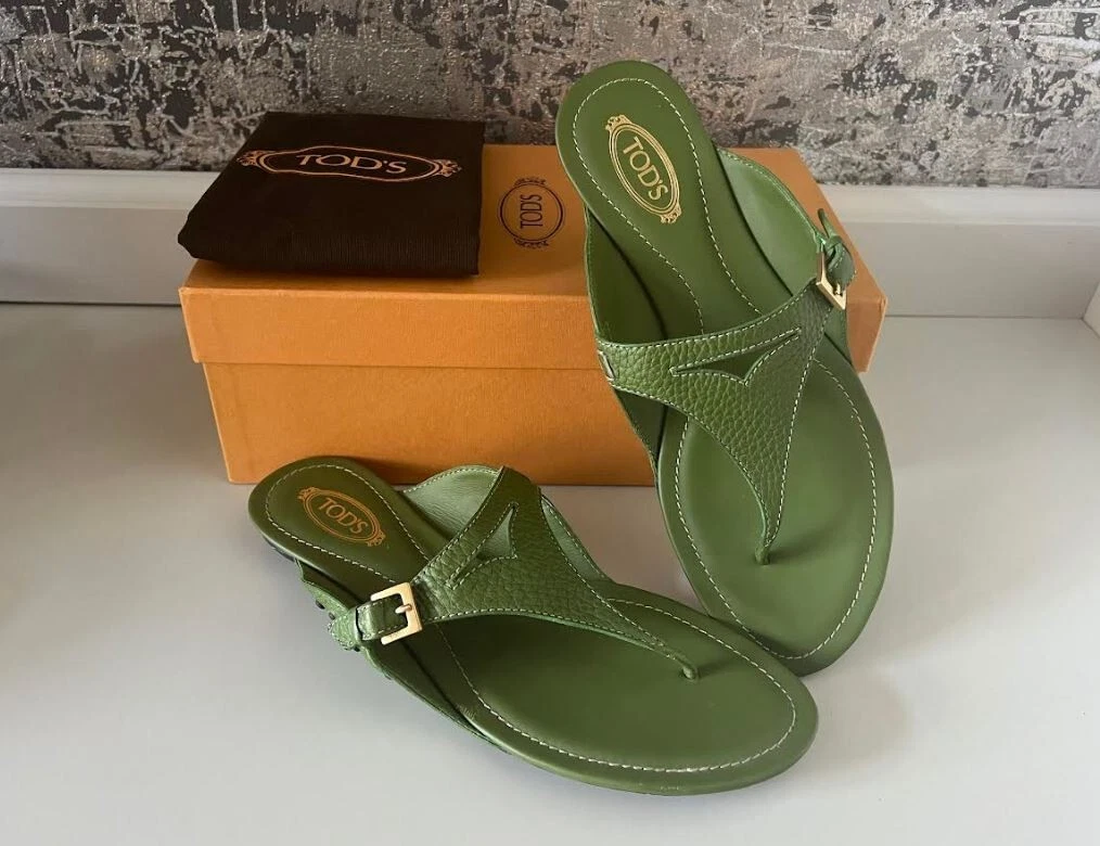 TOD’S *NUOVO CON SCATOLA* TOD'S* SLIP ON PERIZOMA VERDE ANTILLE taglia 9 39